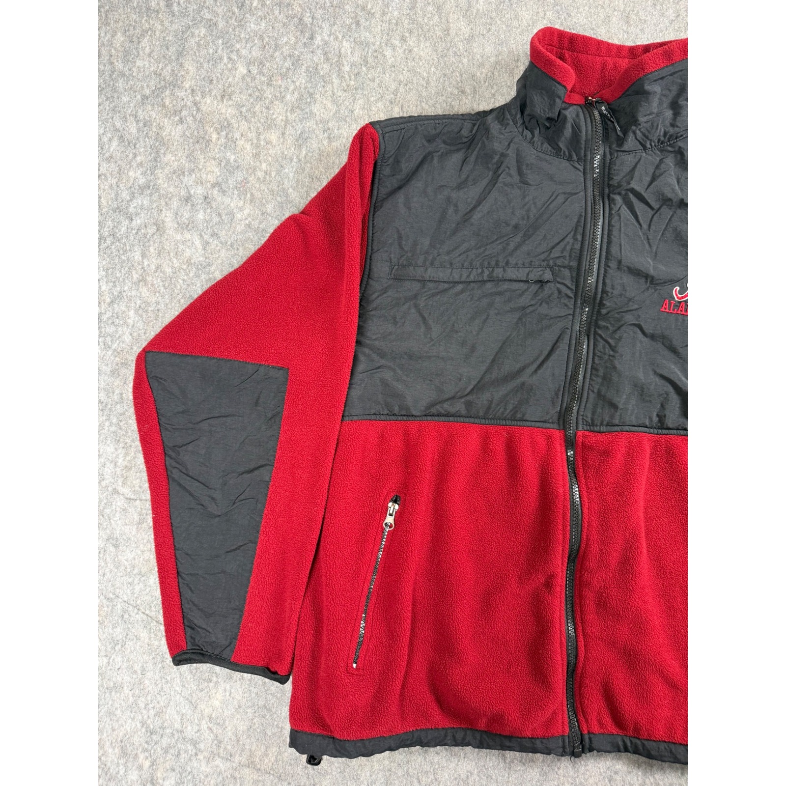 Weatherproof Alabama Fleece Jacket Mens M Red Black Polyester Zip Coat Gameday — image 2 of 8